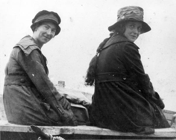 033: l-r Catherine Reddy, later Sr. Bonaventure, and Julia McCarthy, sitting in a boat. (circa 1918 -&amp;nbsp;1920)  - Catherine daughter of Michael Reddy &amp;amp; Elizabeth Dunphy; Julia daughter of Denis McCarthy &amp;amp; Sarah Withers.